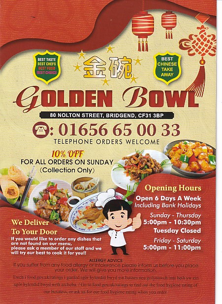 Golden Bowl chinese takeaway Bridgend