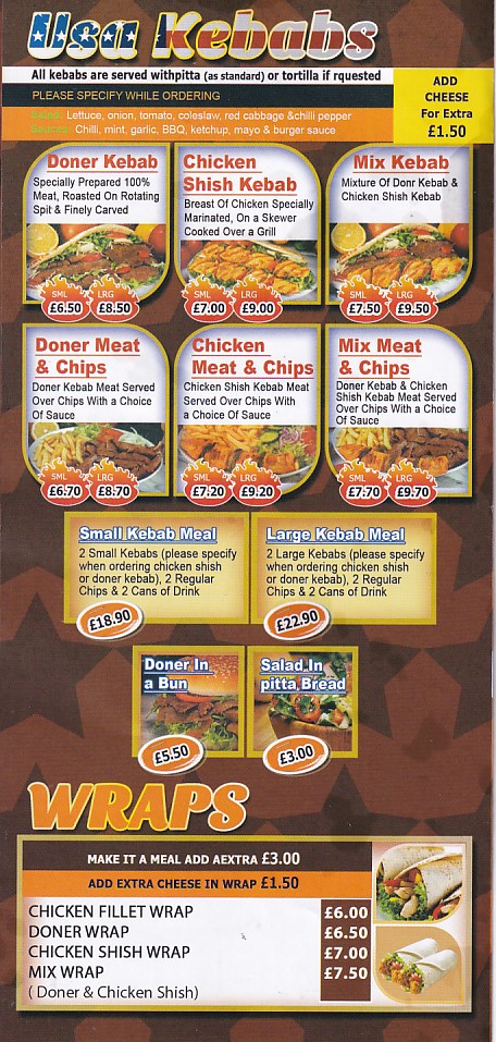 Menu of USA Bridgend