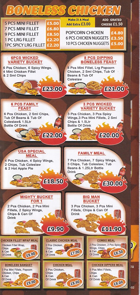 Menu of USA Bridgend