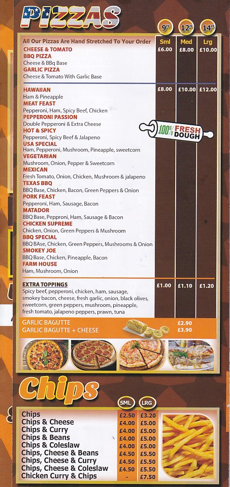 Menu of USA Bridgend